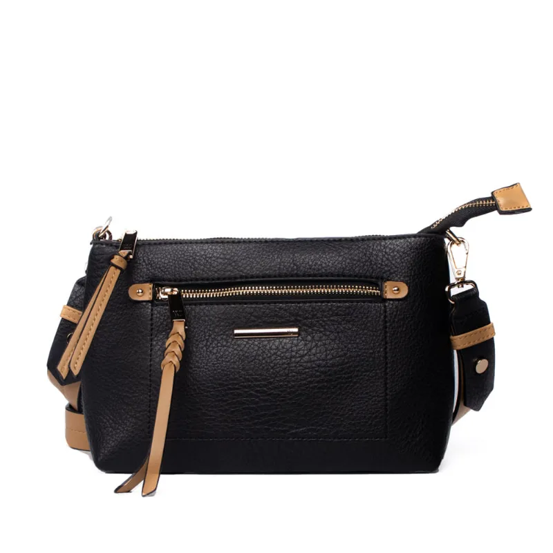 Bolsa Feminina WJ Tiracolo Pequena Preto/Caramelo - U
