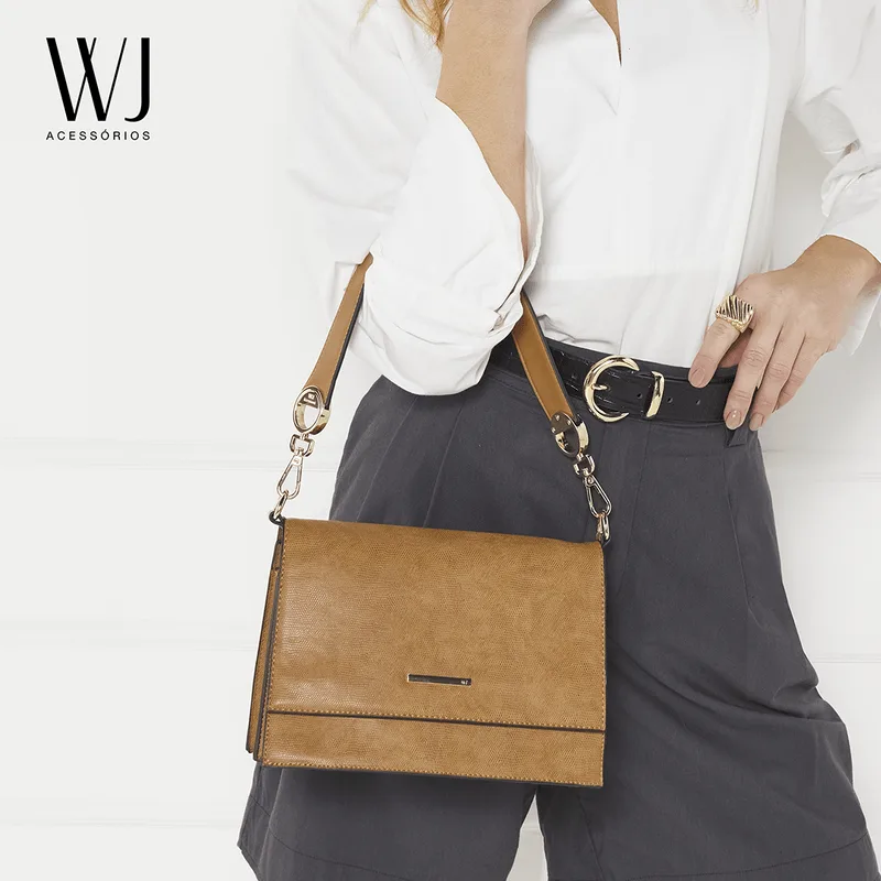 Bolsa Tiracolo WJ Feminina Caramelo UNICO