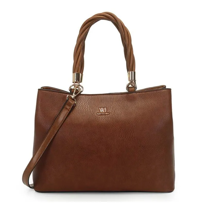 Bolsa Satchel WJ Clássica Feminina Marrom UNICO