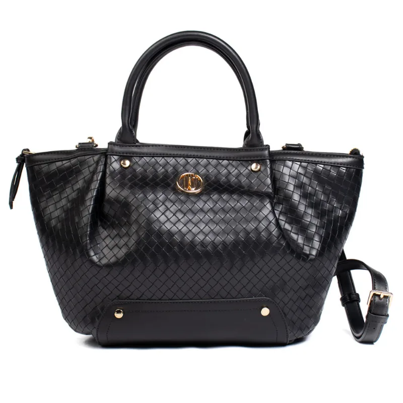 Bolsa Feminina WJ Satchel Tote Grande Tressê Preto - U