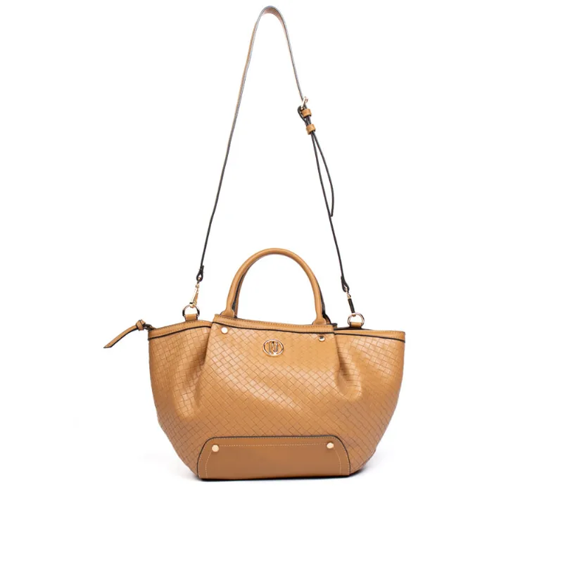 Bolsa Feminina WJ Satchel Tote Grande Tressê Caramelo - U