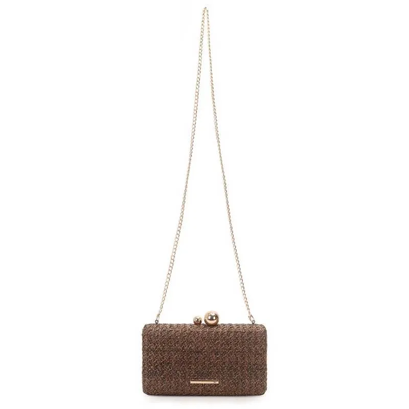 Bolsa WJ Alça Corrente Feminina Marrom UNICO