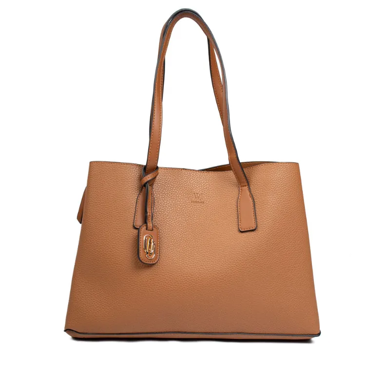 Bolsa Feminina WJ Média Tote Croco Marrom - U