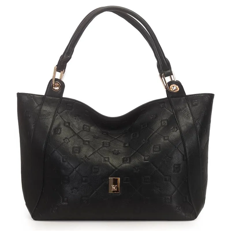 Bolsa Satchel Grande Monograma Wj Preta UNICO