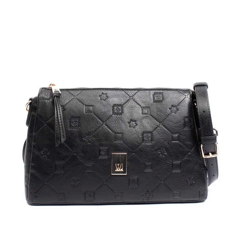 Bolsa Feminina WJ Transversal Média Monograma Preto - U
