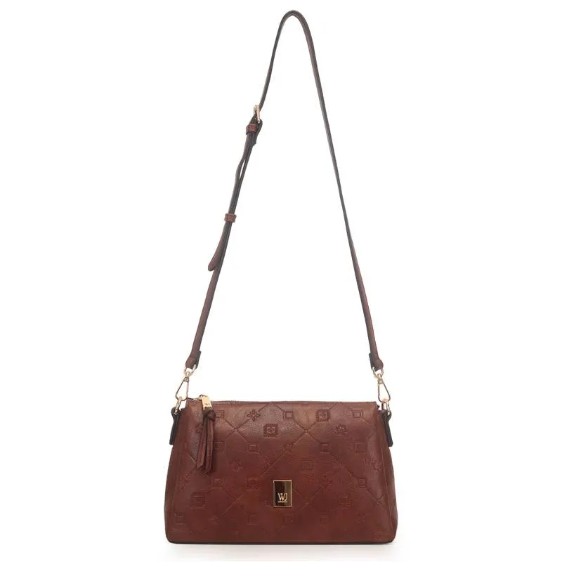 Bolsa Tiracolo WJ Divisoria Monograma Feminina Marrom UNICO