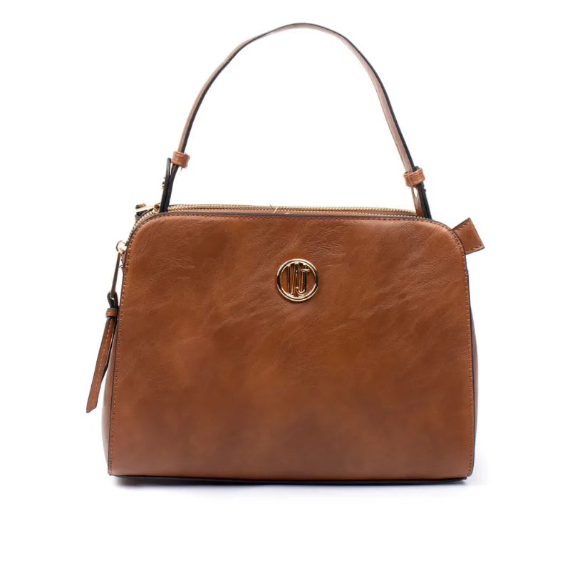Bolsa Feminina WJ Tiracolo Média Texturizada Caramelo - U
