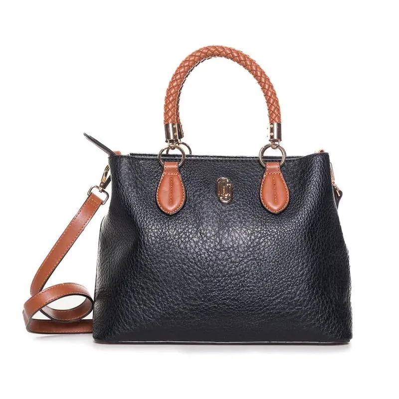 Bolsa Satchel WJ Casual Chic Feminina Preta UNICO