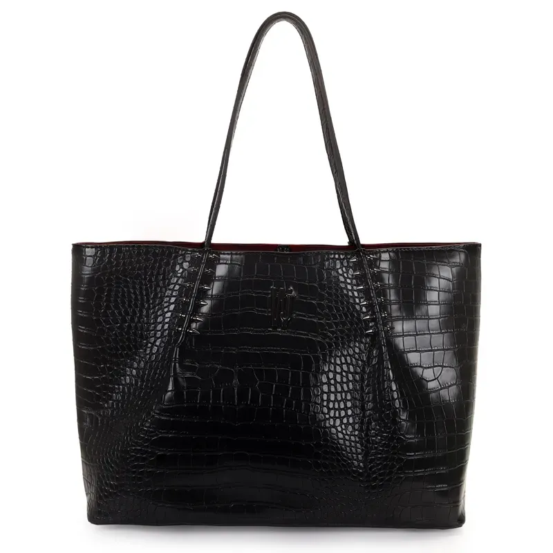 Bolsa Wj Shopper Bag Grande Croco Preta UNICO