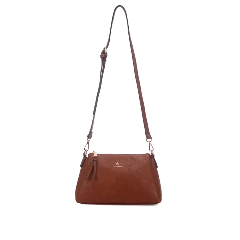 Bolsa Feminina Wj Transversal Pequena Compartimentos Marrom - U