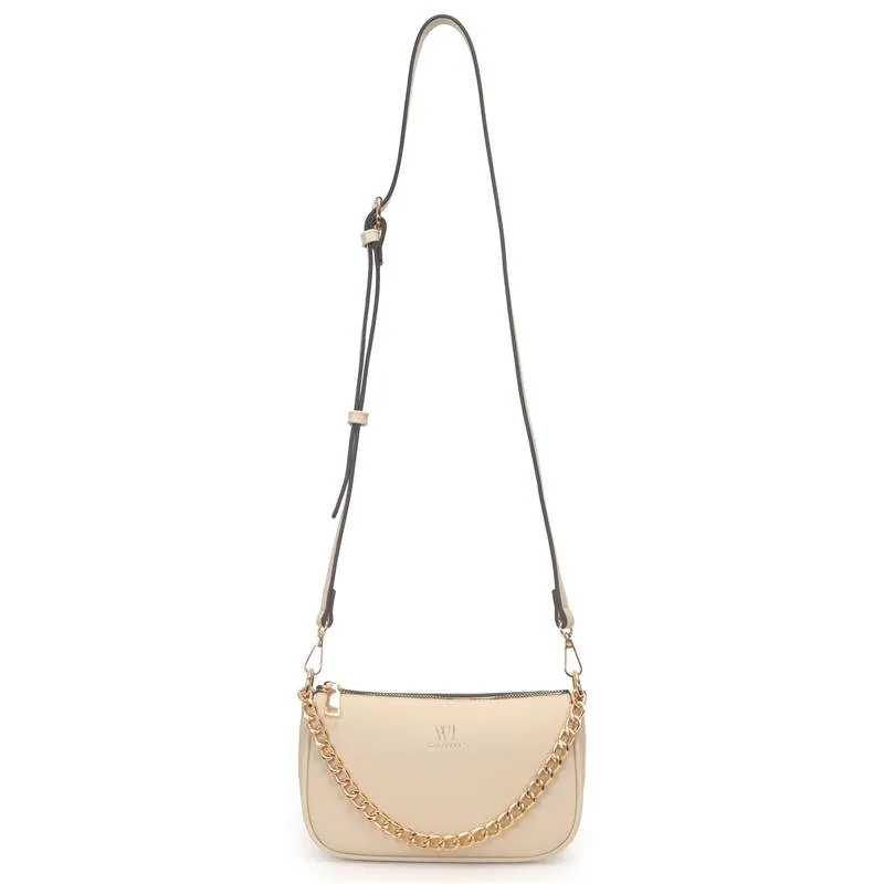 Bolsa Transversal Wj Branco Off Alça Corrente UNICO