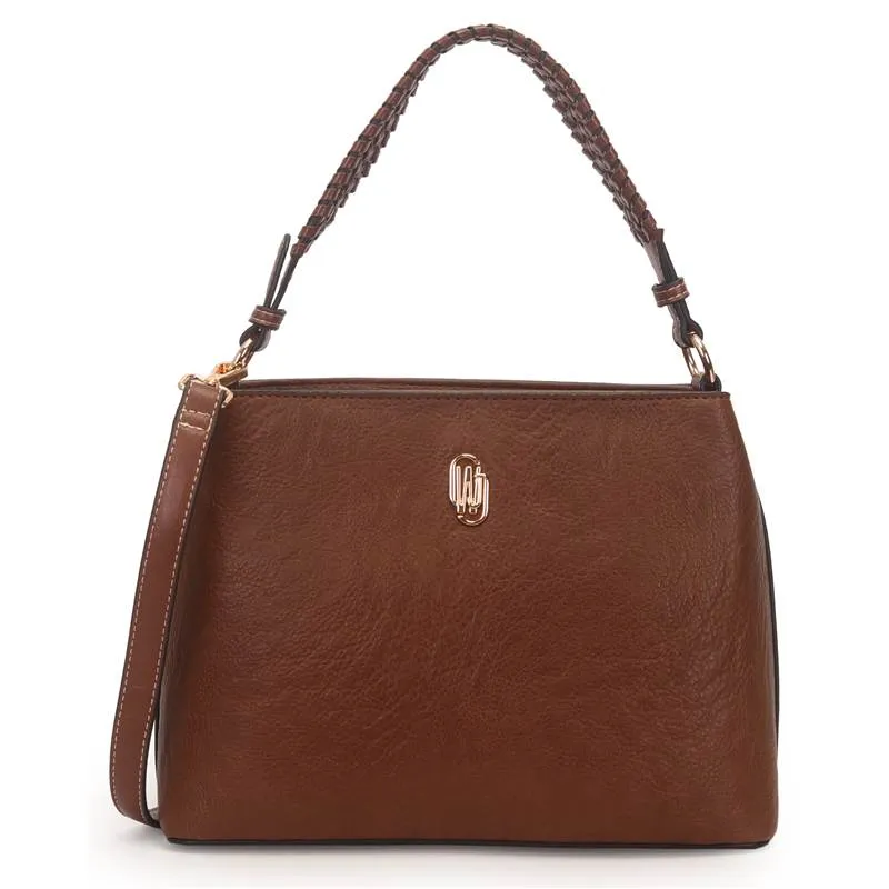 Bolsa Shoulder WJ Marrom Alça Trançada UNICO
