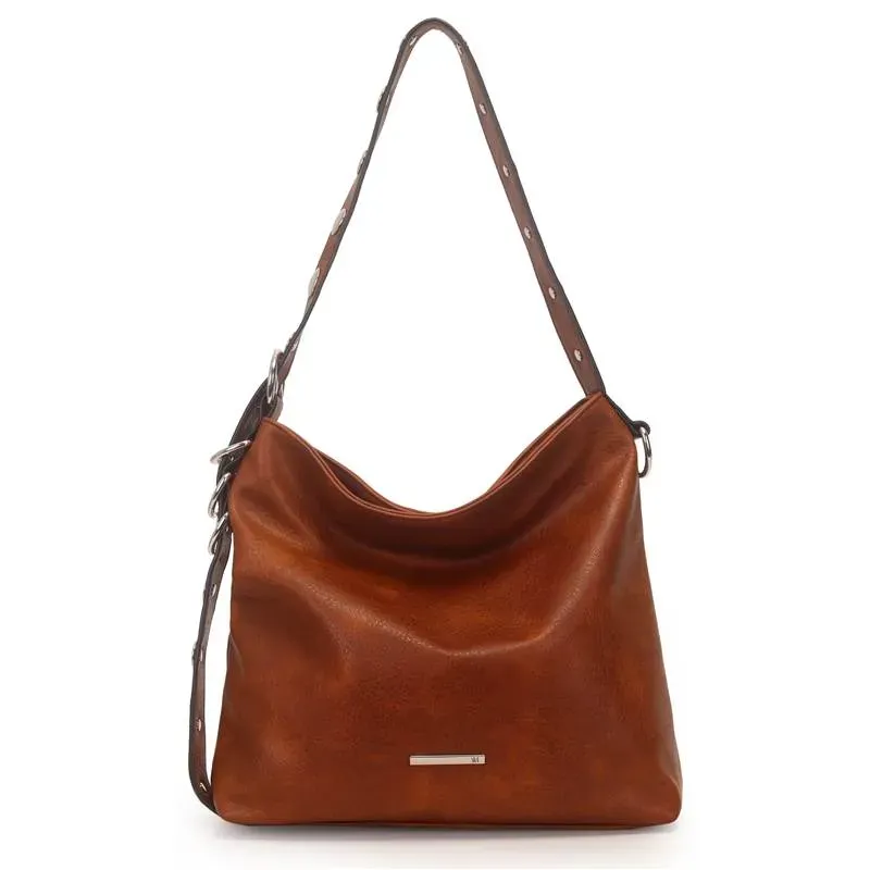 Bolsa Wj Transversal Caramelo Alça Tachas UNICO