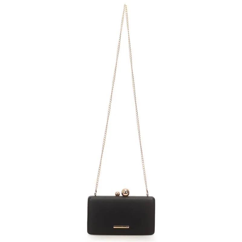 Bolsa Clutch WJ Fecho Esferas Preta UNICO
