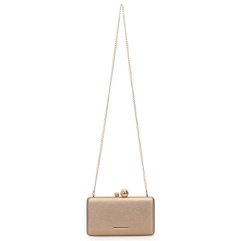 Bolsa Clutch WJ Fecho Esferas Dourada UNICO