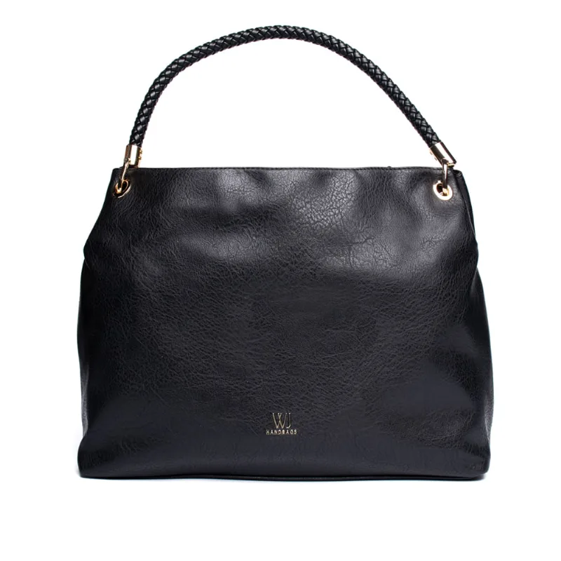 Bolsa Feminina Wj Hobo Alça Trançada Grande Preto - U