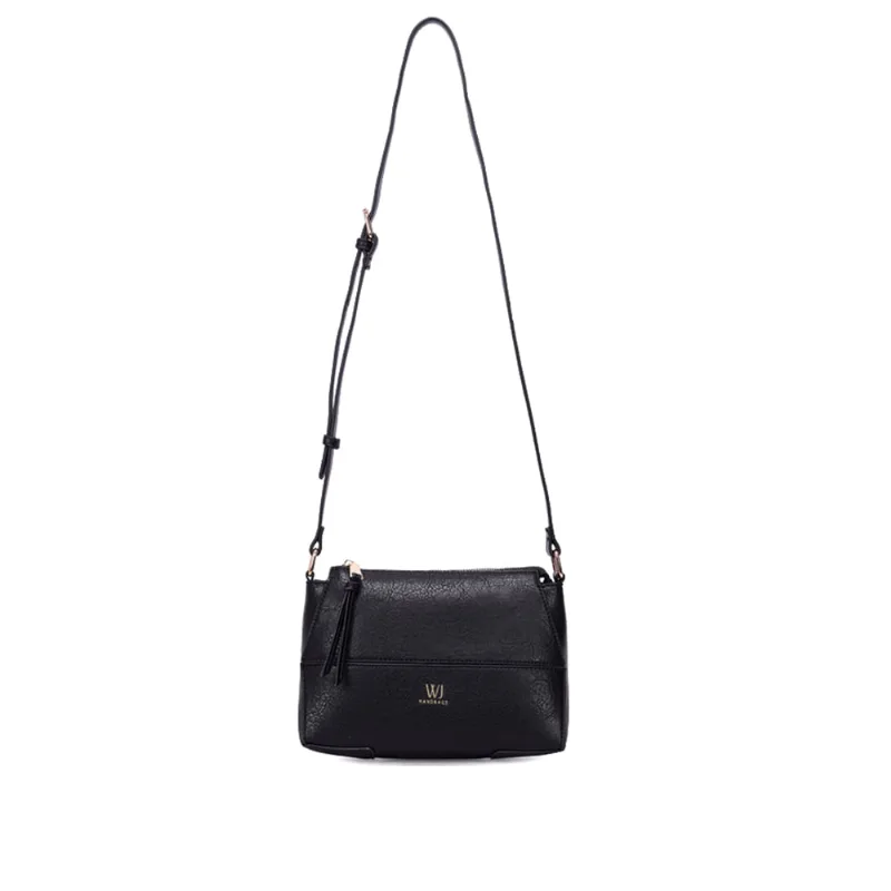 Bolsa Feminina WJ Transversal Recortes Pequena Preto - U