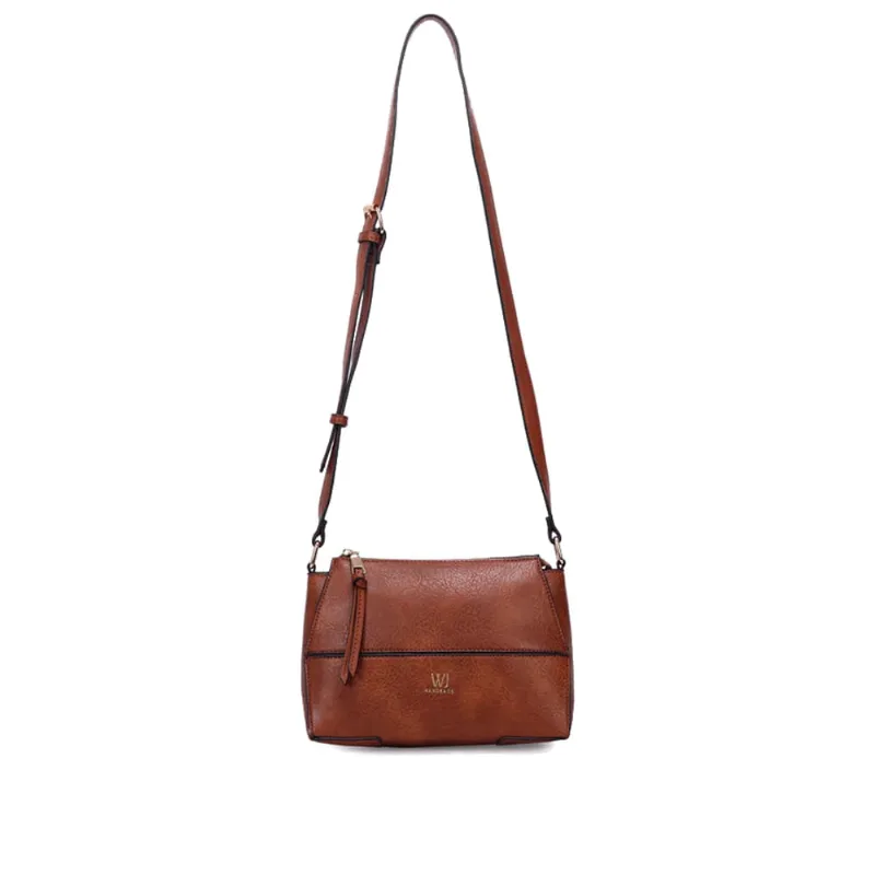 Bolsa Feminina Wj Transversal Recortes Pequena Marrom - U