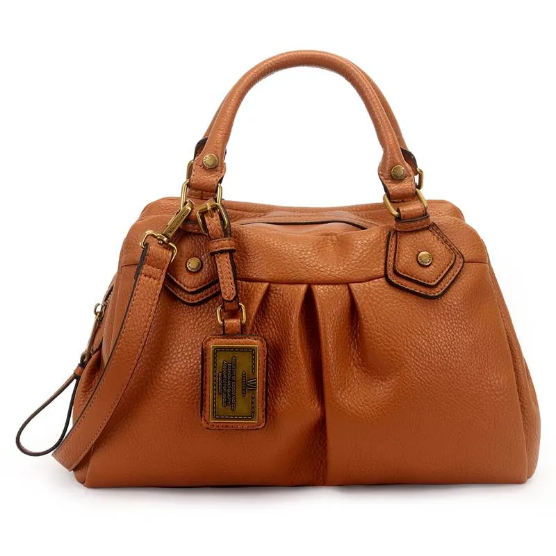 Bolsa Satchel Wj Media Drapeada Caramelo UNICO