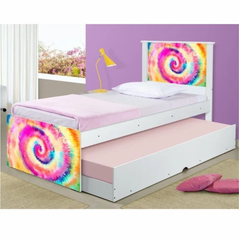 Bicama Solteiro Adesivada Tie Dye Com Colchões