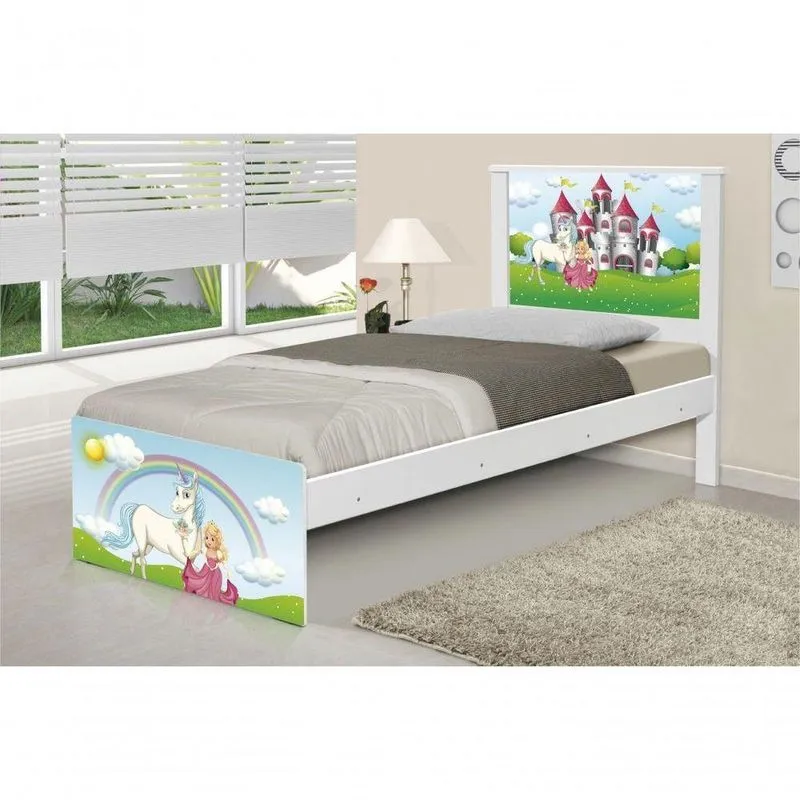 Cama Solteiro Adesivada Princesa Encantada