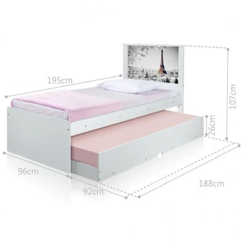 Cama Bibox Solteiro Cidade Paris Com Colchões