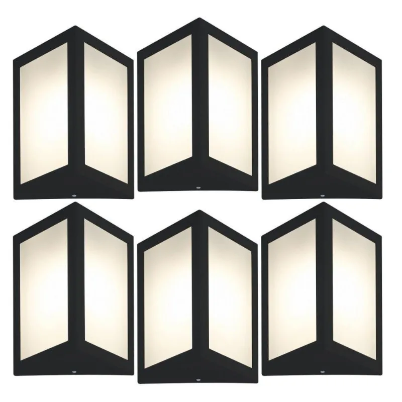 Arandela Triangular Preto Kit Com 6