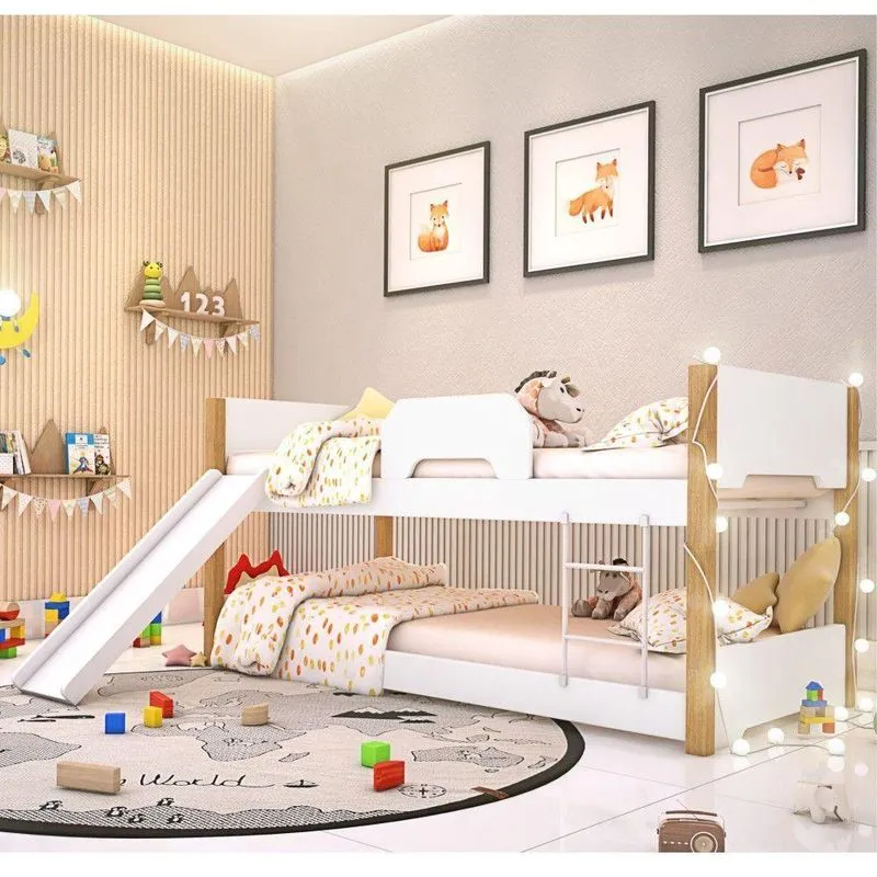 Beliche Infantil Exclusiv c/ Escorrega Cordão Led E Colchão