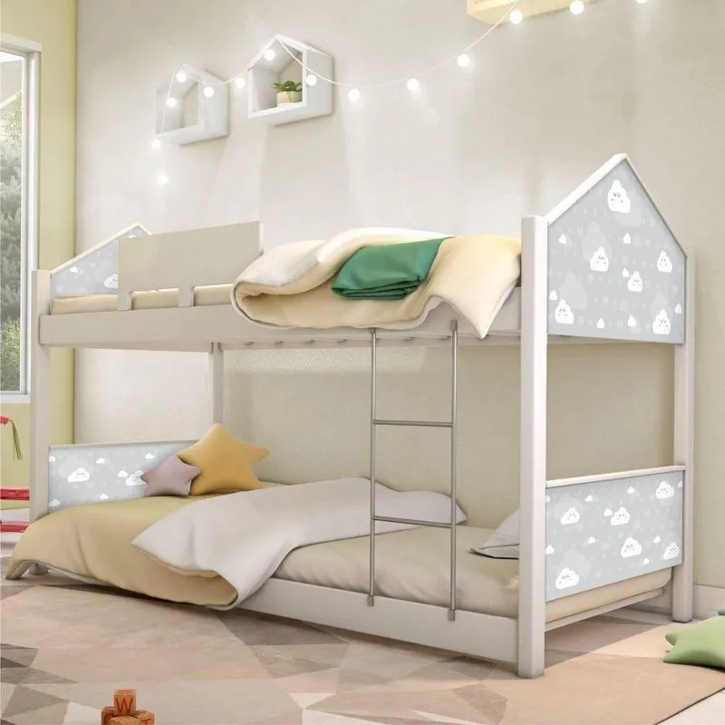 Beliche Prime Casa Juvenil Nuvem Cinza Com Colchões