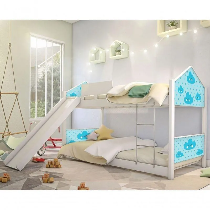 Beliche Prime Casa Juvenil Nuvem Menino Escorregador Colchão