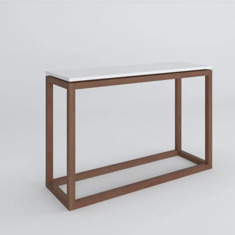 Mesa Lateral Coraline Branco Amêndoa