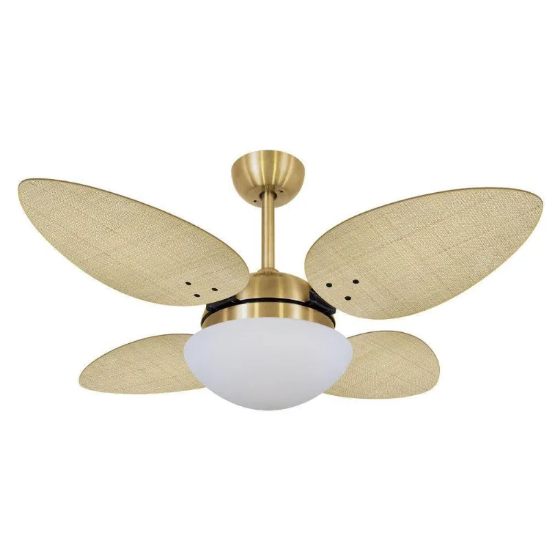 Ventilador De Teto Volare Petalo Palmae Natural 127V 110V