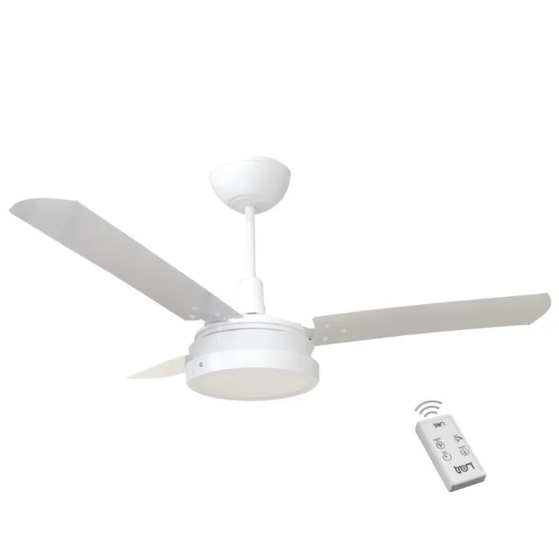 Ventilador Led Breeze Branco 110v 3 Pás Brancas E Controle Remoto