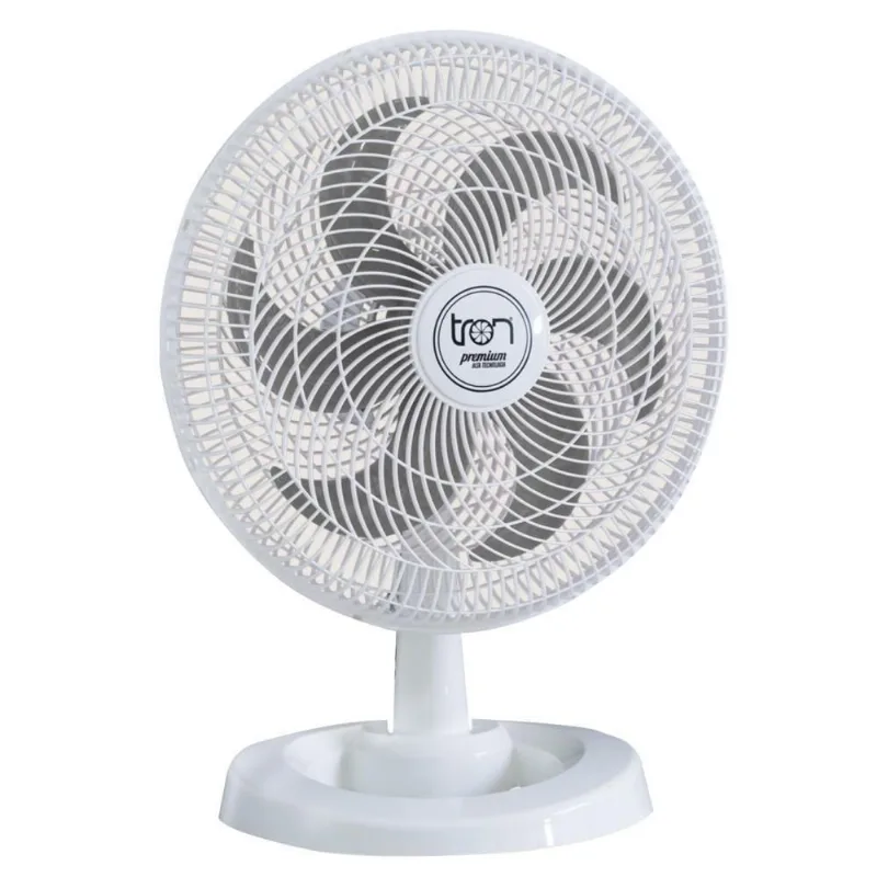 Ventilador Mesa Lorena Branco Oscilante 110V Pás Prata
