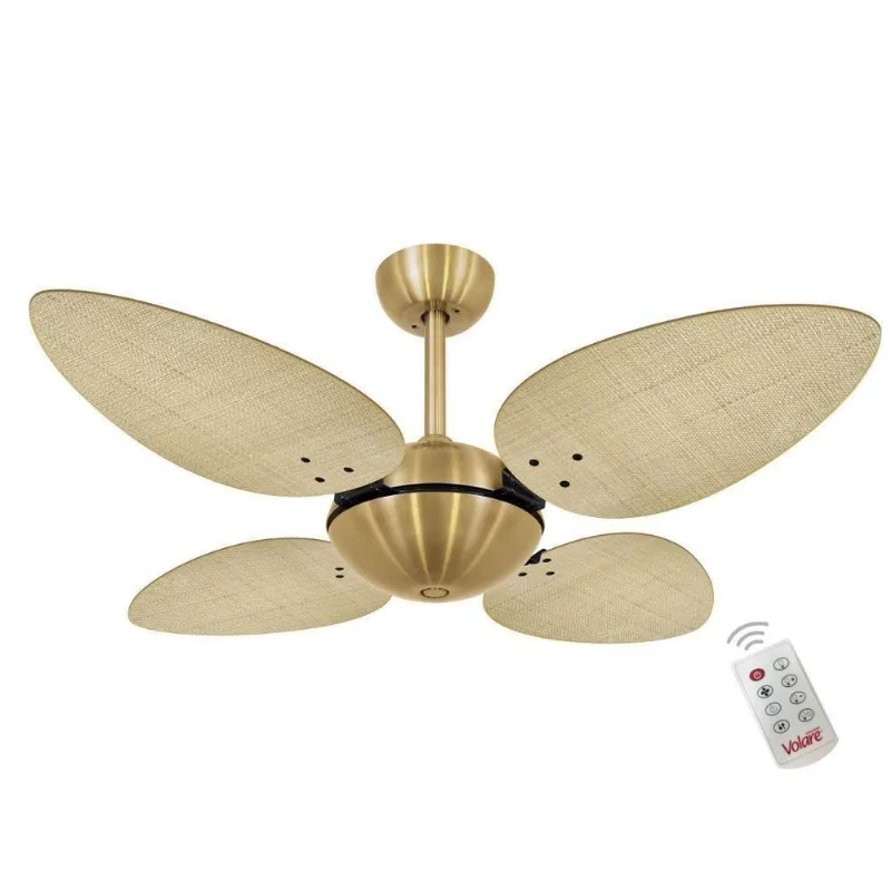 Ventilador Volare Off P Palmae Natural 127v Controle Remoto