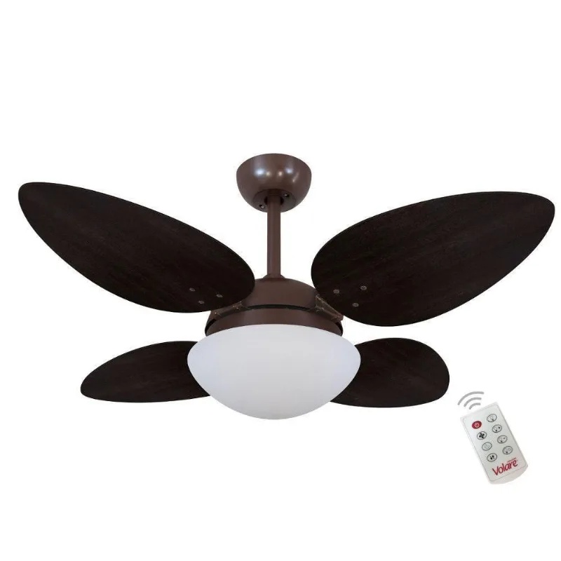 Ventilador Volare Petalo Quad Tabaco 127V E Controle Remoto 110V