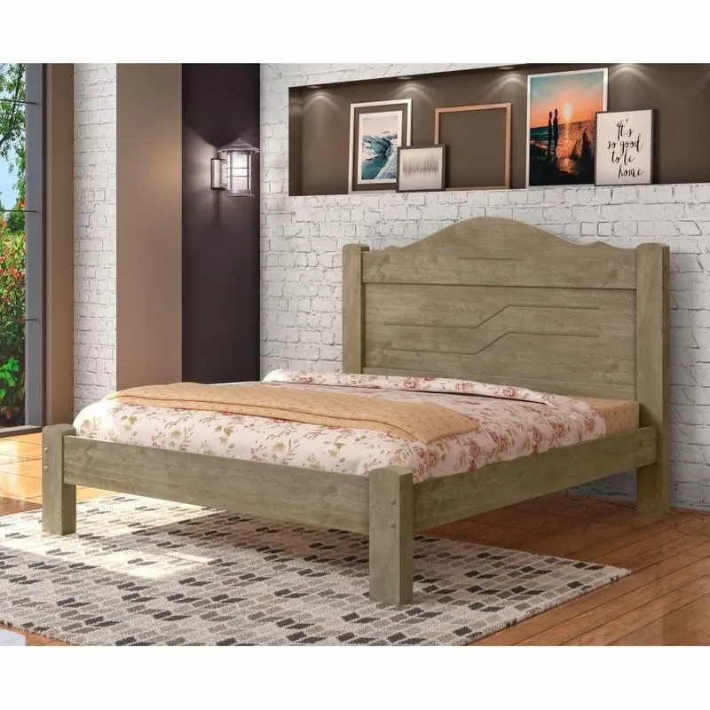 Cama Casal Thati Estrado Reforçado Noce