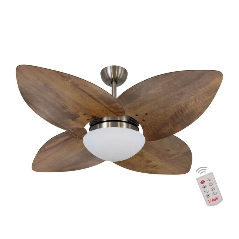 Ventilador De Teto Bronze 4 Pás Rádica 220v C/ Controle 220V