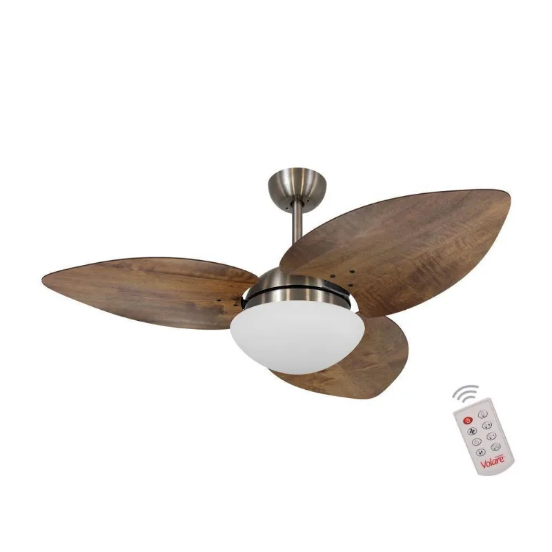 Ventilador De Teto Bronze 3 Pás Rádica 220v C/ Controle 220V