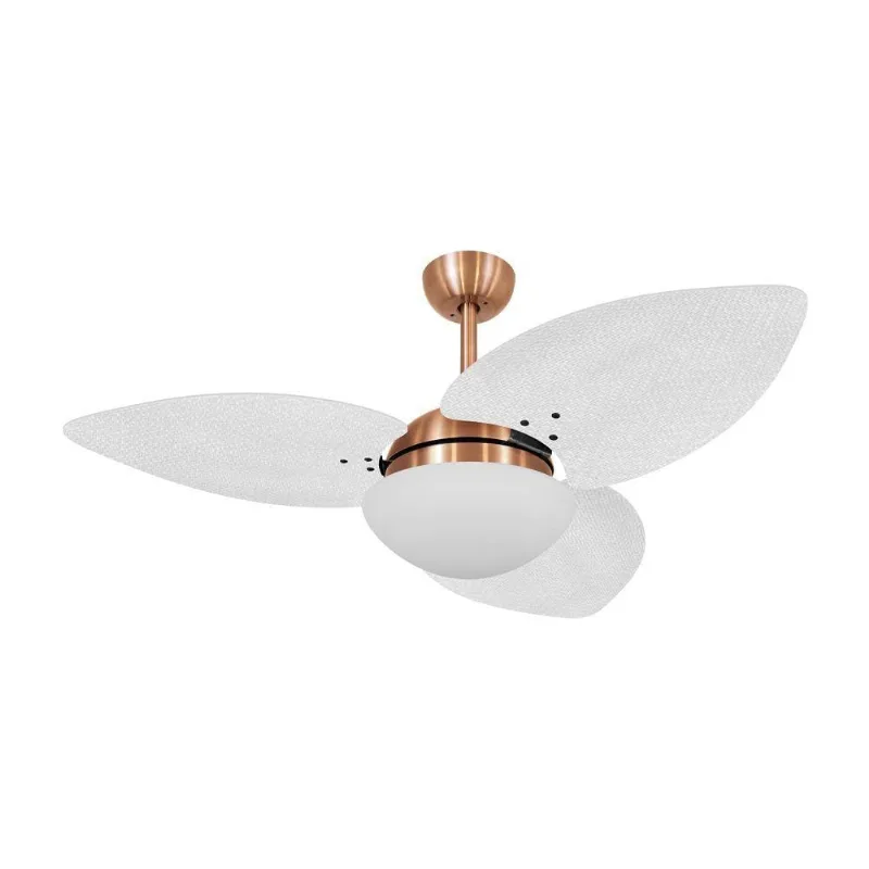 Ventilador De Teto Dormamu Cobre 3 Pás Palmae Branco 127v 110V