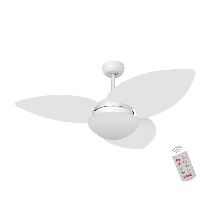 Ventilador De Teto Branco 3 Pás Branco 127V C/ Controle 110V