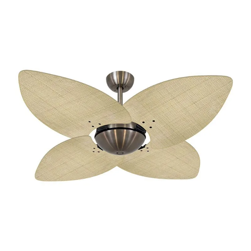Ventilador De Teto Bronze Office 4 Pás Palmae Natural 127v 110V