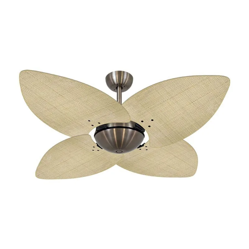 Ventilador De Teto Bronze Office 4 Pás Palmae Natural 220v 220V