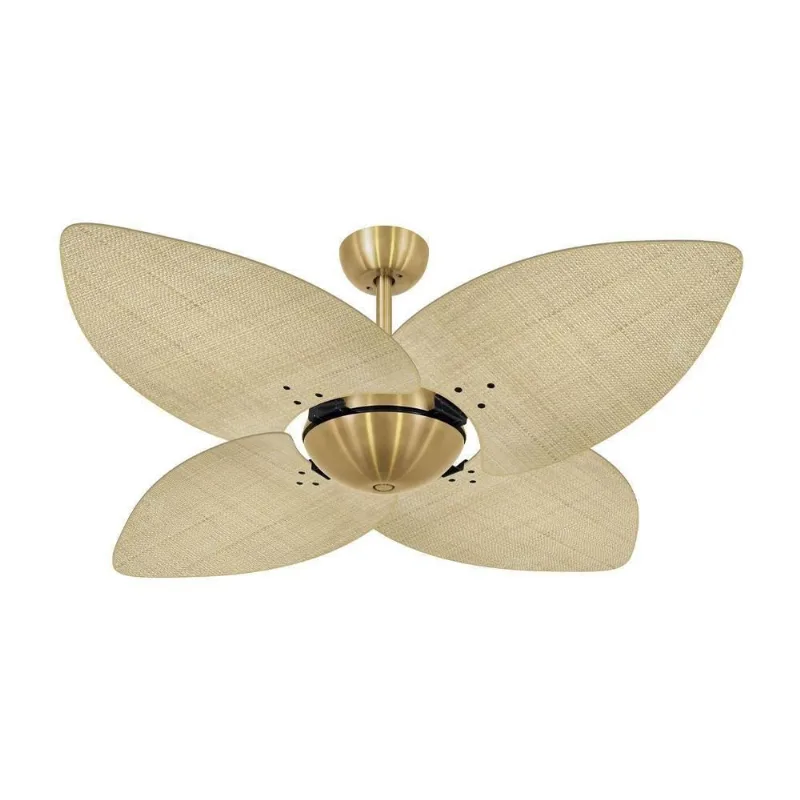 Ventilador De Teto Dormamu Dourado Office 4 Pás Palmae Natural 220v