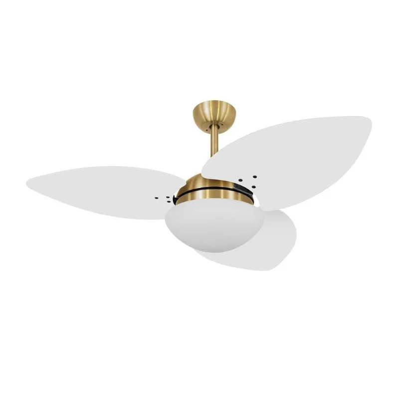 Ventilador De Teto Dormamu Dourado 3 Pás Branco 220v 220V