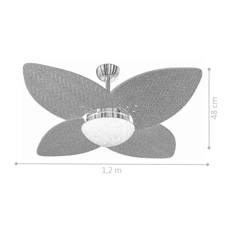 Ventilador De Teto Marrom 4 Pás 220v C/ Controle 220V