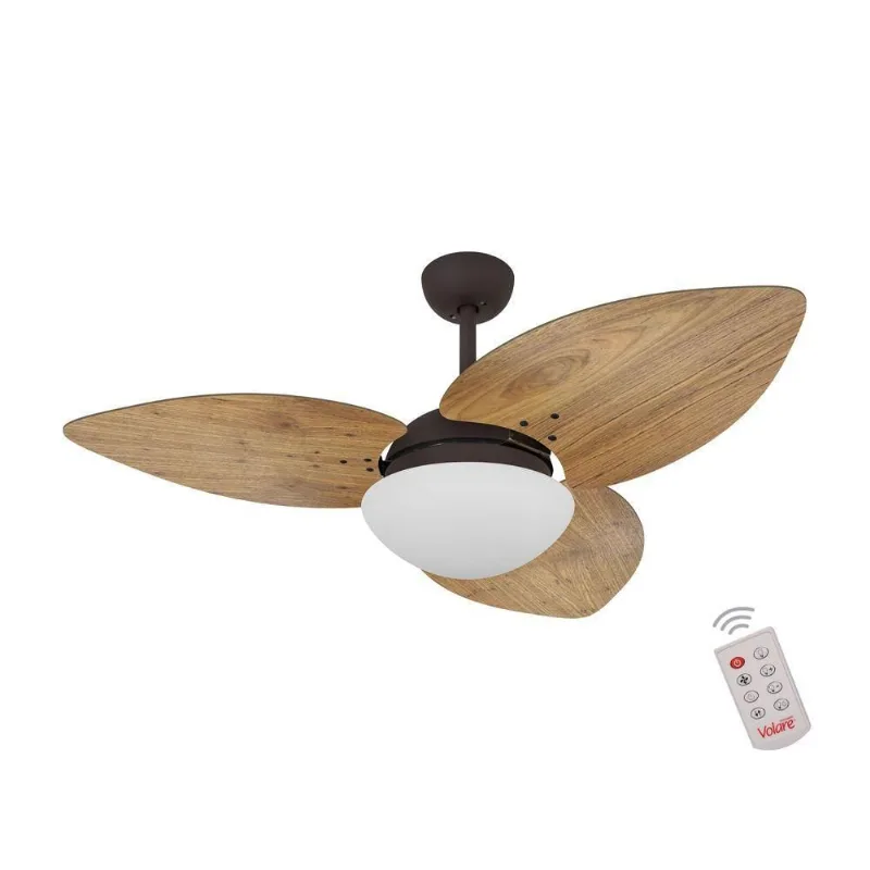 Ventilador De Teto Marrom 3 Pás Rádica 220v C/ Controle 220V