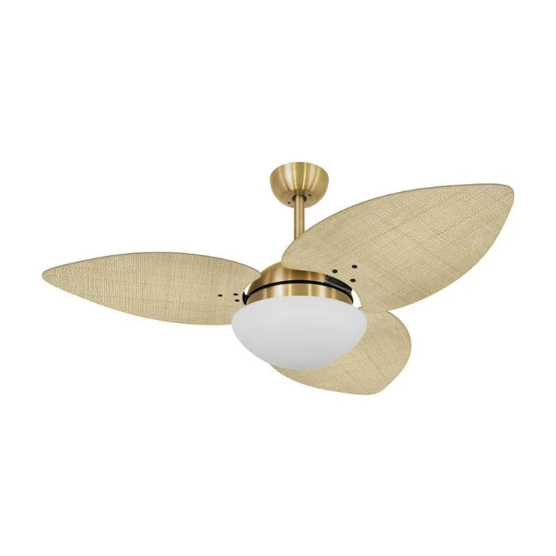 Ventilador De Teto Dormamu Dourado 3 Pás Palmae Natural 127v 110V