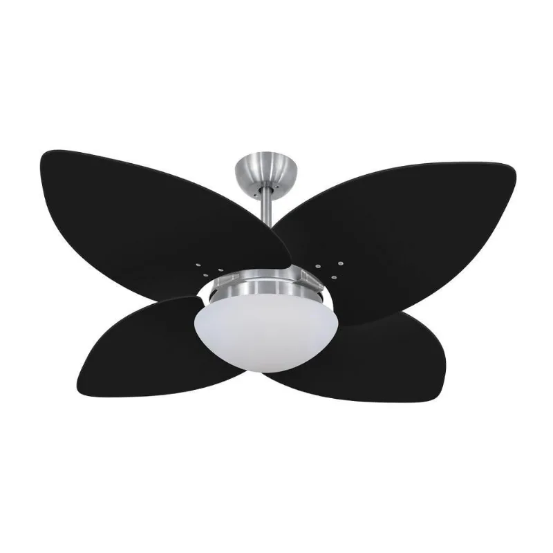 Ventilador De Teto Dormamu Escovado 4 Pás Preto 127V 110V
