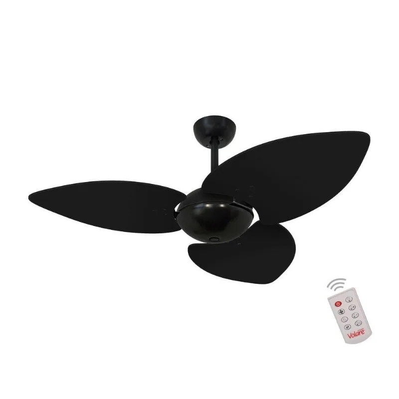Ventilador De Teto Nero Office 3 Pás Preto 127v C/ Controle 110V